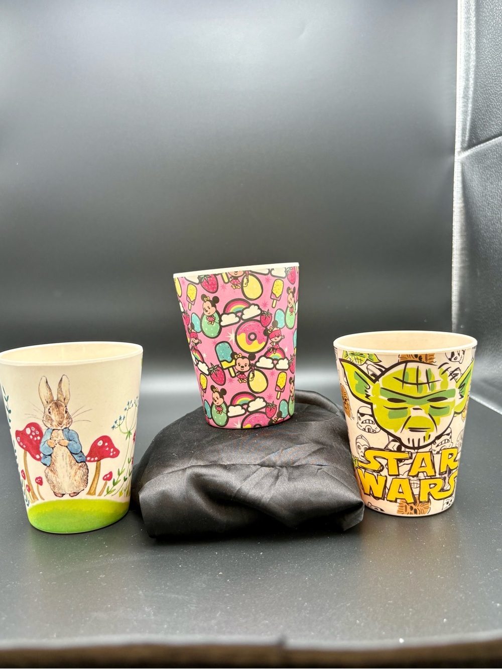 Zak Bamboo Assorted Disney Character Cups Lot - Star Wars, Mickey, Peter Rabbit